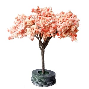 12cm Cherry Blossom Tree Model | Japan Style Mini Sakura Tree for Diorama, Train Layout, Dollhouse Decor, Wargaming, Scenery Craft
