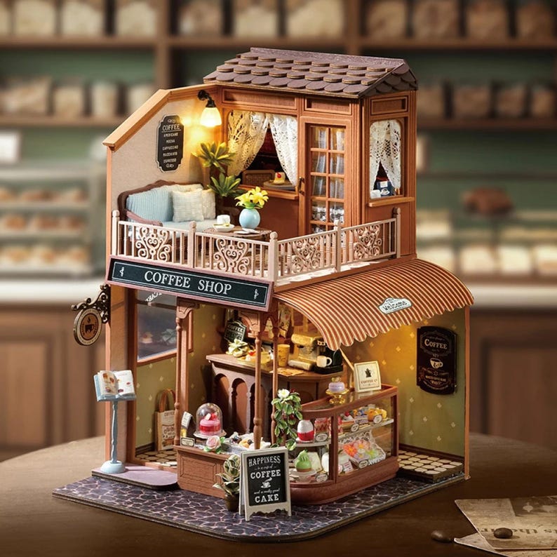 DIY Miniature Wooden Dollhouse Kit: 3D Puzzle With LED Lights - Etsy
