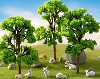 20 PCS Model Trees 4/6/9cm - HO & N Scale Train Layout Diorama craft sypply.