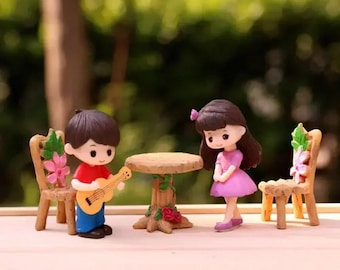 2 pcs Mini Guitar Couple Figurines | DIY Crafts, Cake Toppers