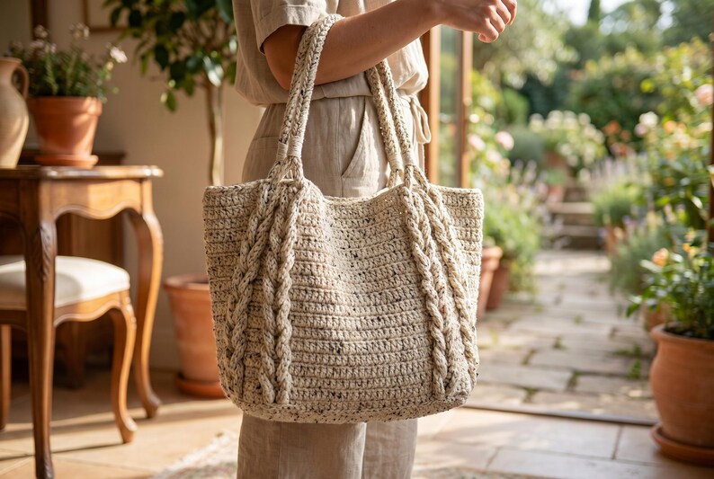 Basket Pattern Loop Woven Loop Basket Pattern PDF, Chunky Tote Bag, Intermediate Instant ...