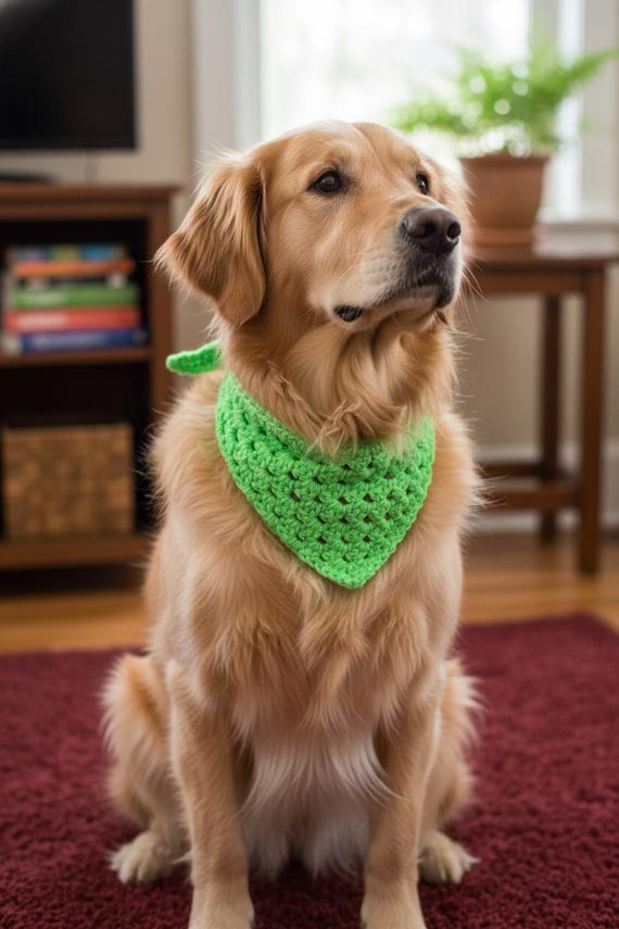 Dog Bandana Crochet Pattern PDF, Easy Pet Scarf, Instant Download