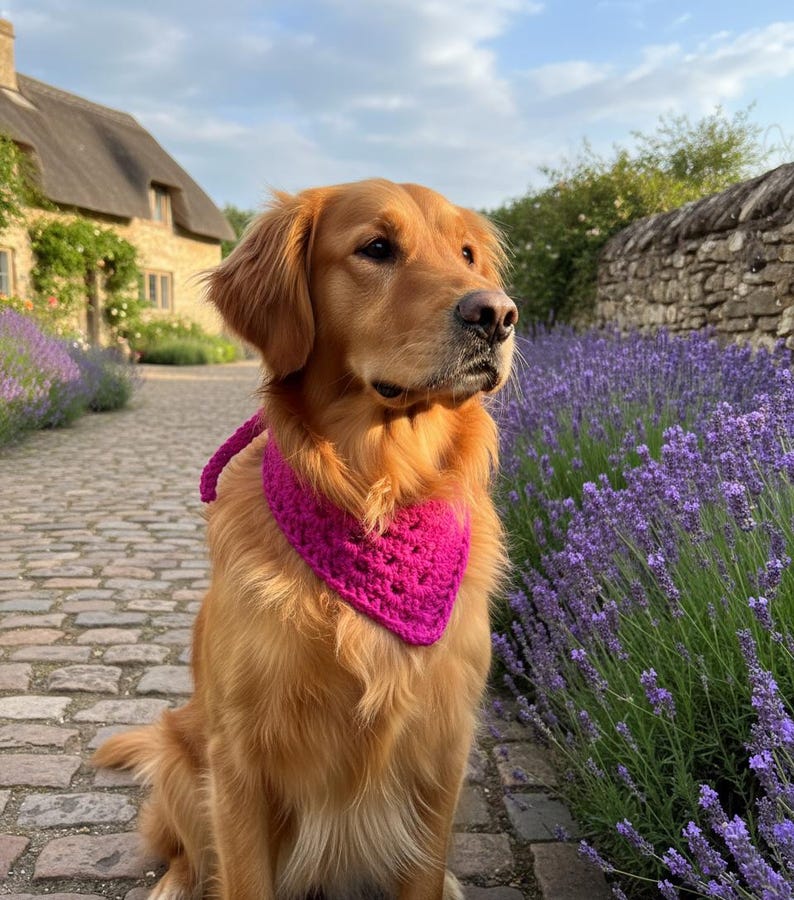 Haakpatroon hondenbandana (pdf), gemakkelijke sjaal voor huisdieren, direct downloaden afbeelding 5