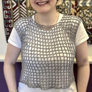 Mesh Up Top Crochet Pattern – Digital PDF, Open Mesh Long Sleeve Sweater, Beginner-Friendly DIY - Crochet layering