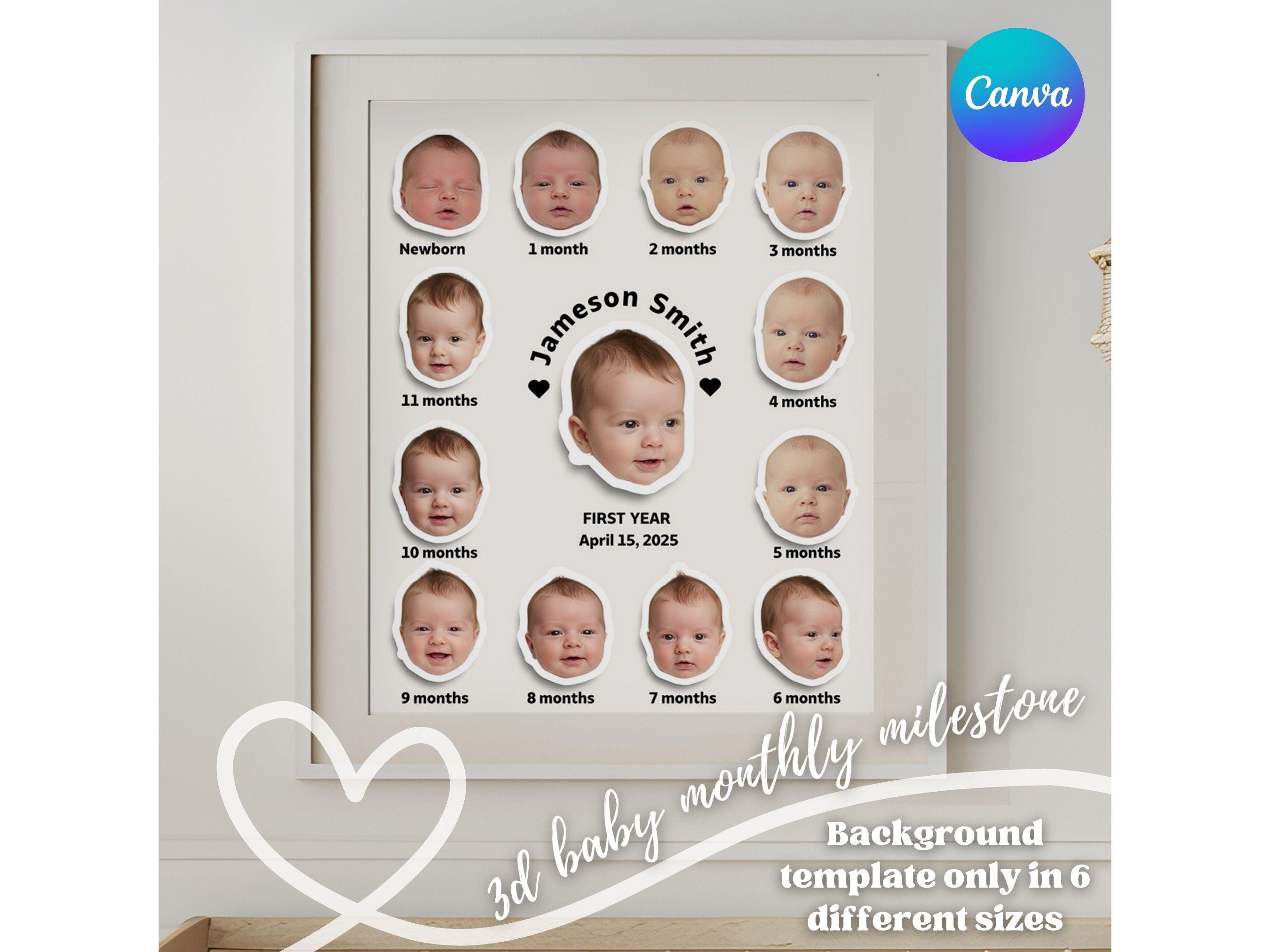 3d Baby Monthly Milestone Photo Baby First Year Keepsake Gift Custom ...