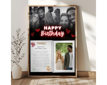 Druckbares Valentinstagsgeschenk Geburtstagsgeschenk für Ihn Erinnerung Jahrestagsgeschenk Druckbares Jahrestagsgeschenk mit personalisierter Nachricht