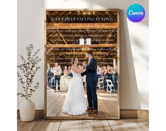 Custom Song Lyrics Anniversary Poster Wedding Gift 1st Anniversary Gift for Wife Valentine's Day Gift for Husband Wedding Song Lyrics Print