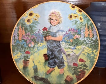 1989 March of Dimes Collectible Plate with all packaging “A Time To Plant”