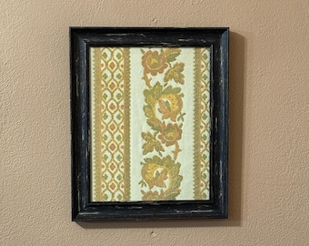 United DeSoto vintage wallpaper sample “Manor Ridge,” framed, OOAK