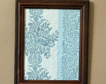 United DeSoto vintage wallpaper sample “Du Barry” in new frame, OOAK