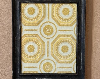 United DeSoto vintage wallpaper sample “Adam Block,” framed, OOAK