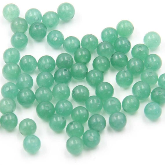 300Pcs Verde Aventurina gema granos encontrando