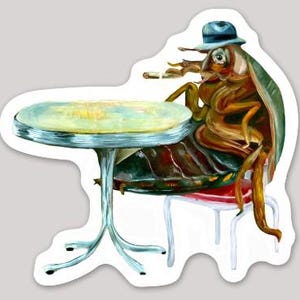 Klassische Schabe – Lustiger Charakter Vinyl Aufkleber – Wunderliche Tierkunst