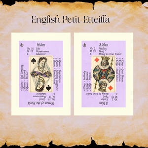 Petit Etteilla Lila Delicada / Petit Etteilla Inglesa / Baraja Cartomancy / Con Guía Electrónica