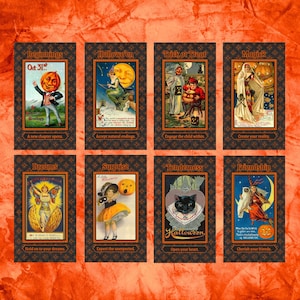 Jeu de cartes Oracle d'Halloween du Vieux Monde | 53 cartes | Instructions électroniques | Deck Oracle de style vintage | Deck saisonnier Oracle