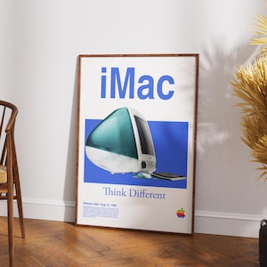 iMac Poster - Apple Vintage Poster - Digital Print - Instant Download