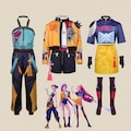 K-pop Demon Hunters Cosplay Costume Set Mira/Zoey/Rumi Halloween Party Outfit for Women, Anime Group Costume Complete Set