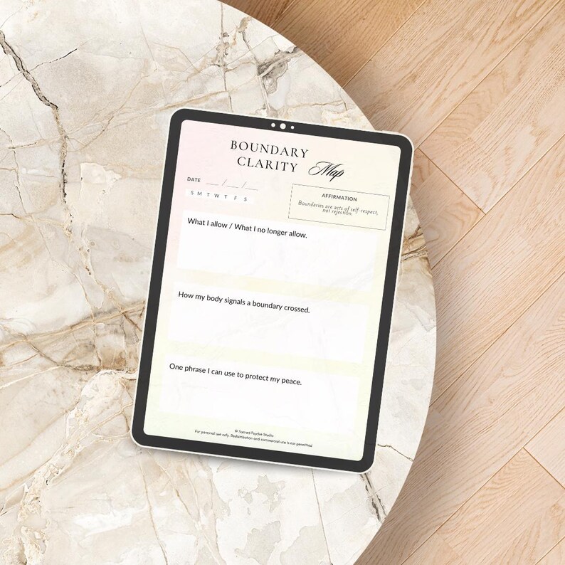 Boundary Clarity Map | Setting Healthy Boundaries Worksheet | Self ...