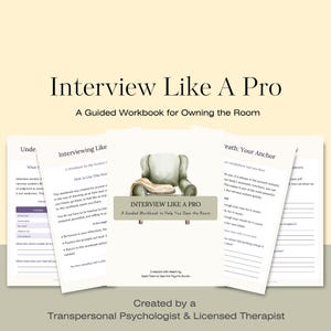 Interview Anxiety Workbook PDF | Job Confidence | Mindset Body Language Printable (PDF Pattern)