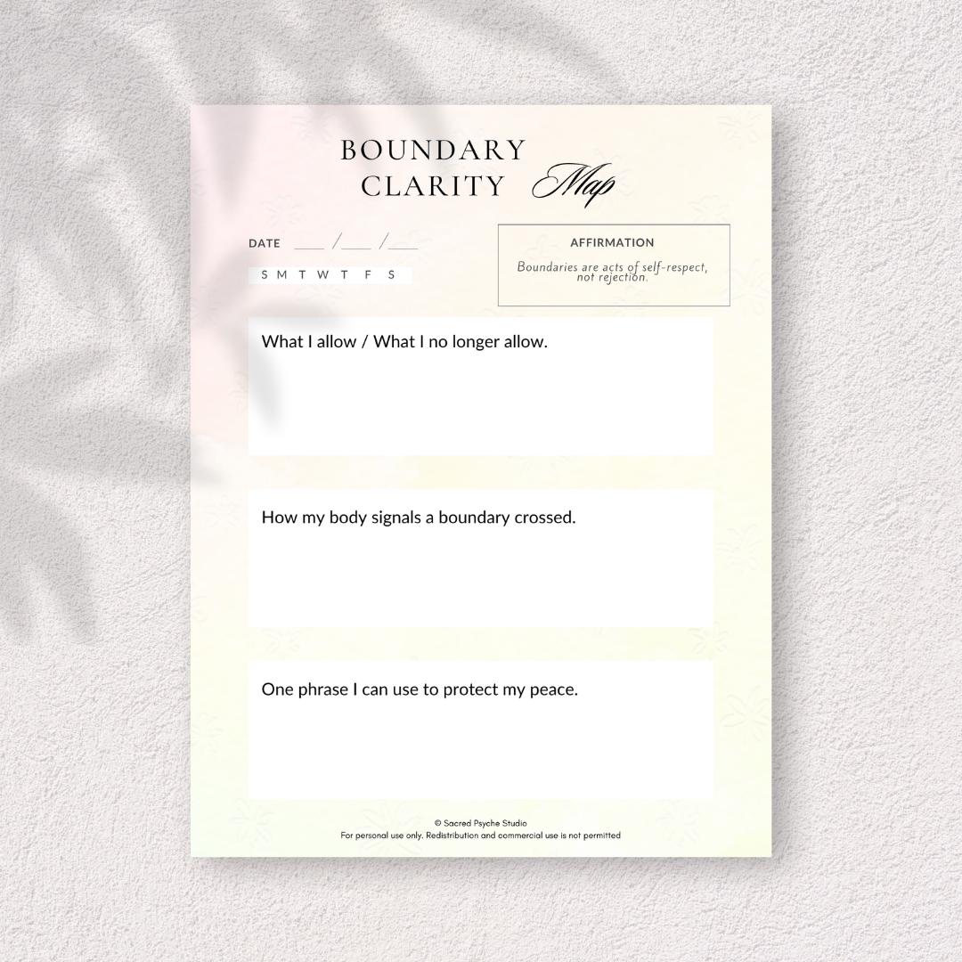 Boundary Clarity Map | Setting Healthy Boundaries Worksheet | Self ...