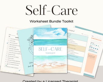 Self-Care Worksheet Bundle Toolkit: Printable Worksheets & Checklist (Digital Download PDF)