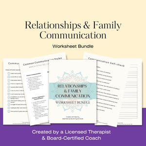 Family and Relationships Communication Worksheet Bundle: Printable Therapy Exercises (PDF)