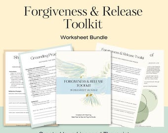 Forgiveness & Release Worksheets | 7-Page Healing and Letting Go Toolkit | Reflection, Ritual and Self-Care Printable