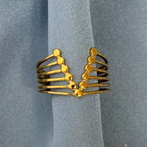 Stainless Steel Statement Ring- Geometric Design
