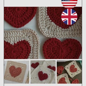 Patrón de corazón de abuela a crochet: Tutorial en PDF para principiantes
