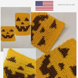Jack O&#39;Lantern Crochet Pattern: Halloween Pumpkin Chart (PDF Download