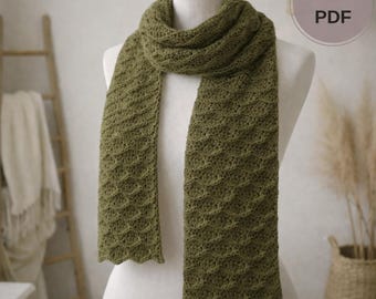 CROCHET PATTERN & VIDEO/ Lacy Textured Scarf, Easy Crochet Scarf Pattern, Women’s Scarf, Winter Fall Accessory, Instant Download Pdf