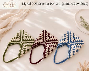 Patrón de bolso de ganchillo cuadrado de la abuela en PDF – Tutorial de bolso estilo boho (descarga instantánea)