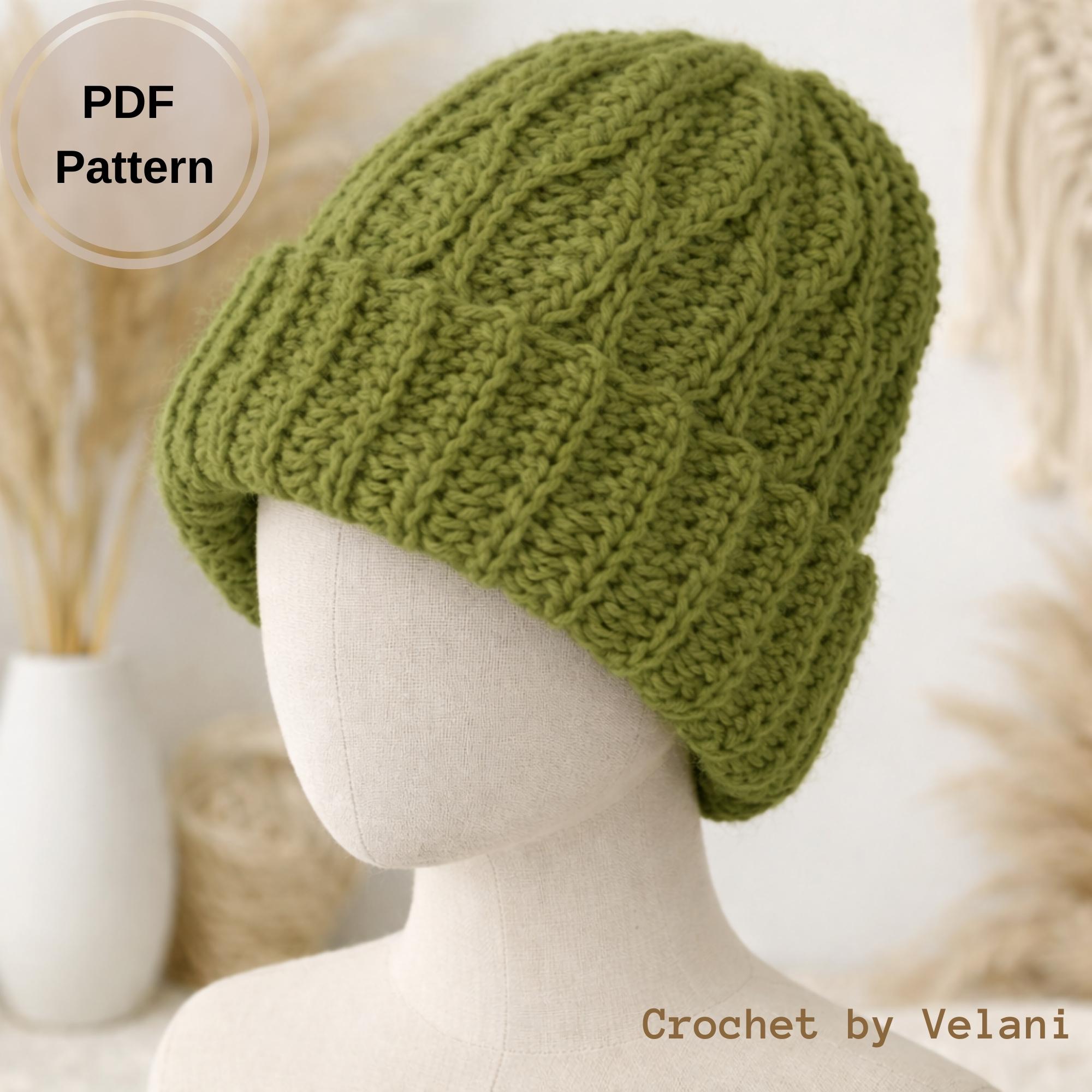 Cable Crochet Beanie Pattern | Adult Ribbed Hat (PDF + Video) - Etsy