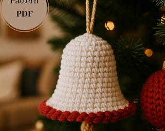 Crochet Christmas Bell Ornament Pattern – Easy Holiday Decor (PDF)