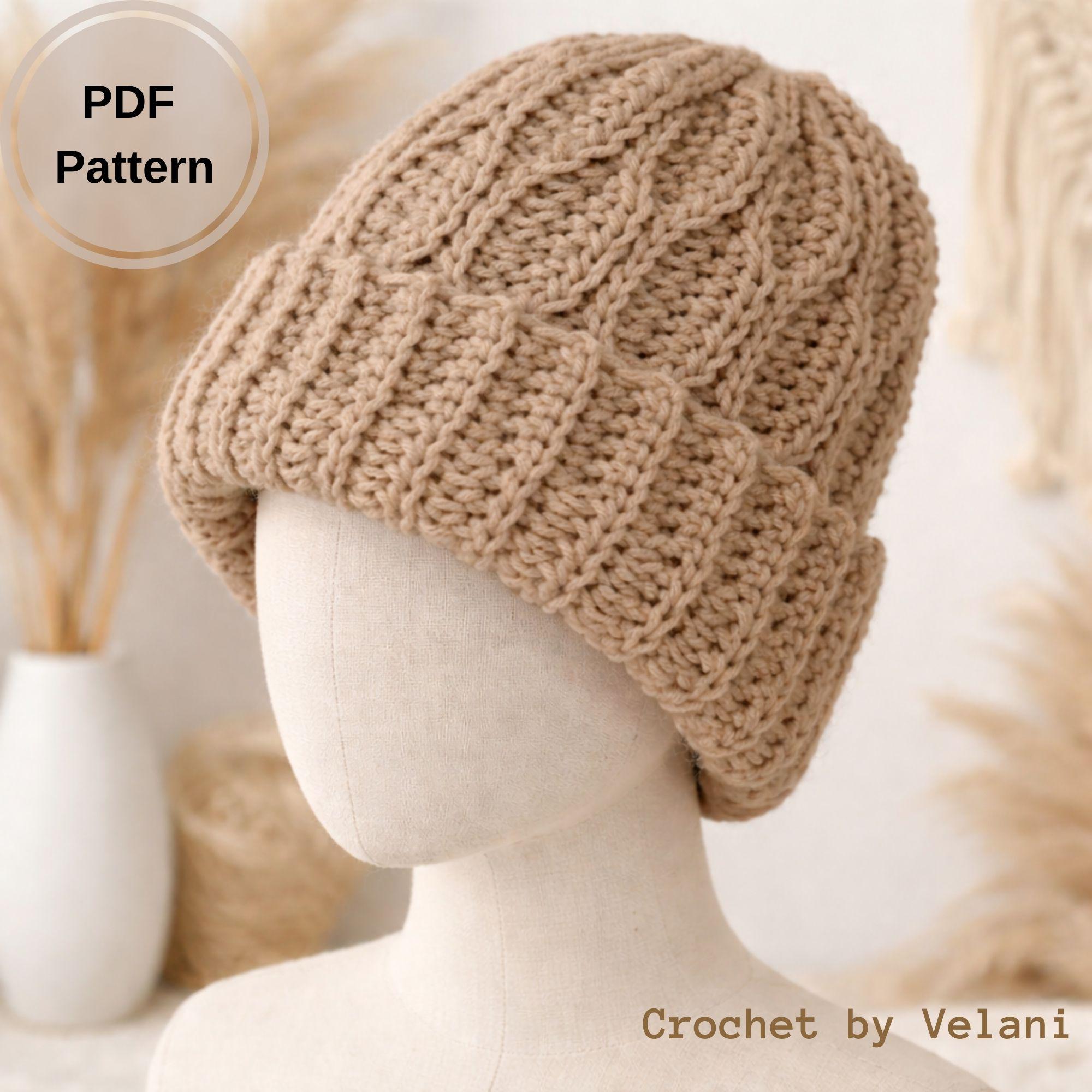 Cable Crochet Beanie Pattern | Adult Ribbed Hat (PDF + Video) - Etsy