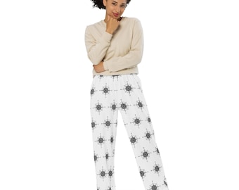 Compass Print Wide-Leg Lounge Pants: Unisex Activewear