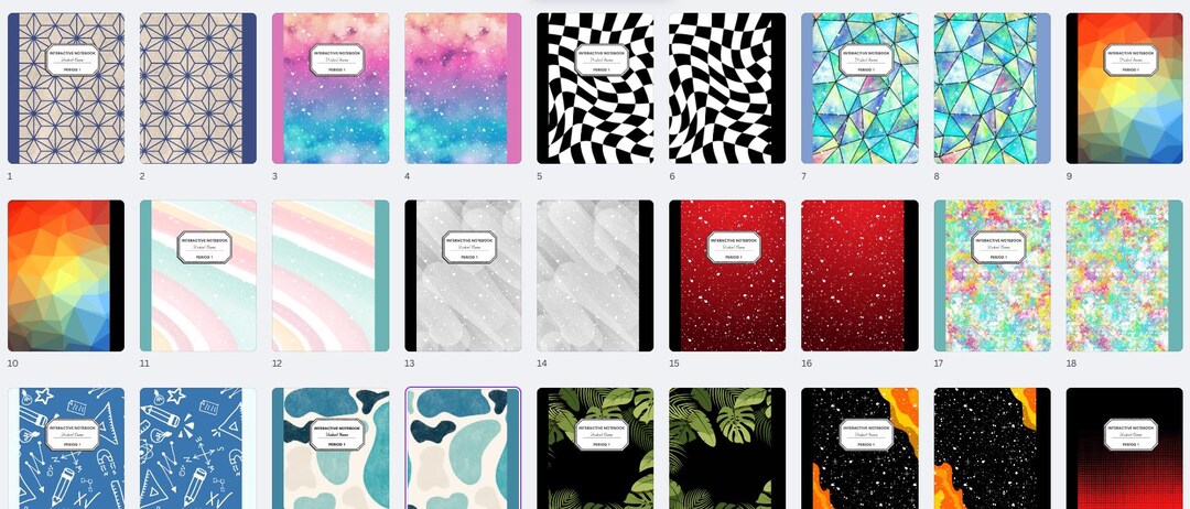 Digital Composition Notebook Covers- EDITABLE- 50 Covers - Etsy
