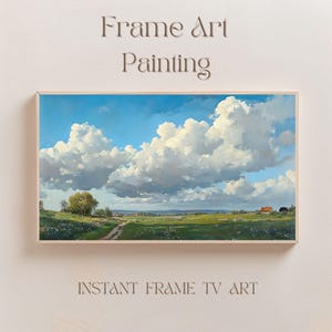 Country Escape Artwork, Framed TV Art Digital Download, Classic Countryside Scene, Spring Landscape Rustic Wildlife Screensaver, TVFE2