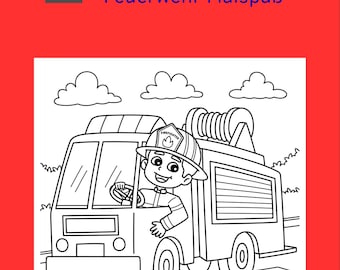 Libro para colorear de bomberos para pequeños héroes