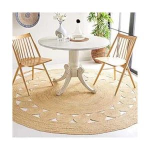 Handmade Jute Round Area Rug: Braided Eco-Friendly Rustic Decor