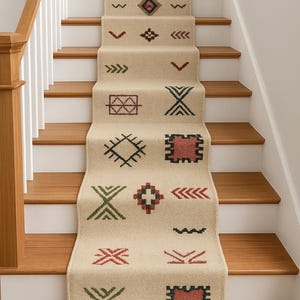 Handwoven Wool Jute Kilim Runner Rug: Traditional Geometric Design