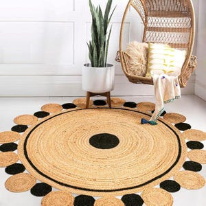 Handmade Jute Round Area Rug: Braided Eco-Friendly Rustic Decor
