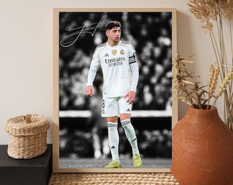 Federico Valverde Soccer Wall Art | Real Madrid Football Poster