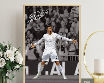 Cristiano Ronaldo Wall Art | CR7 Poster | Football Legend Print Decor