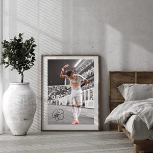 Neymar Jr Signed Wall Art – Digital Download, Football Poster Mockup, Sports Room Decor