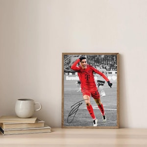 Jamal Musiala Signed Poster Wall Art Football Print Soccer Room Decor Gift for Fans