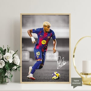 Lamine Yamal Signed Poster | Football Wall Art | FC Barcelona Soccer Print | Sports Fan Gift | Digital Download