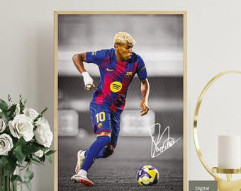 Lamine Yamal Wall Art | FC Barcelona Wonderkid Poster | Football Rising Star Print