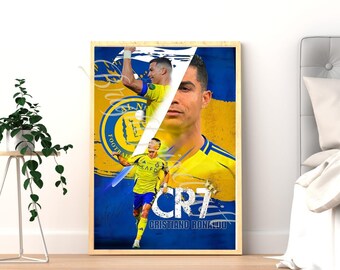 Cristiano Ronaldo CR7 Artwork Al Nassr Soccer Legend Wall Poster Gift for Fans