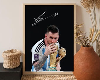 Lionel Messi Wall Art Print Soccer Legend Poster Football Messi Gift for Fans